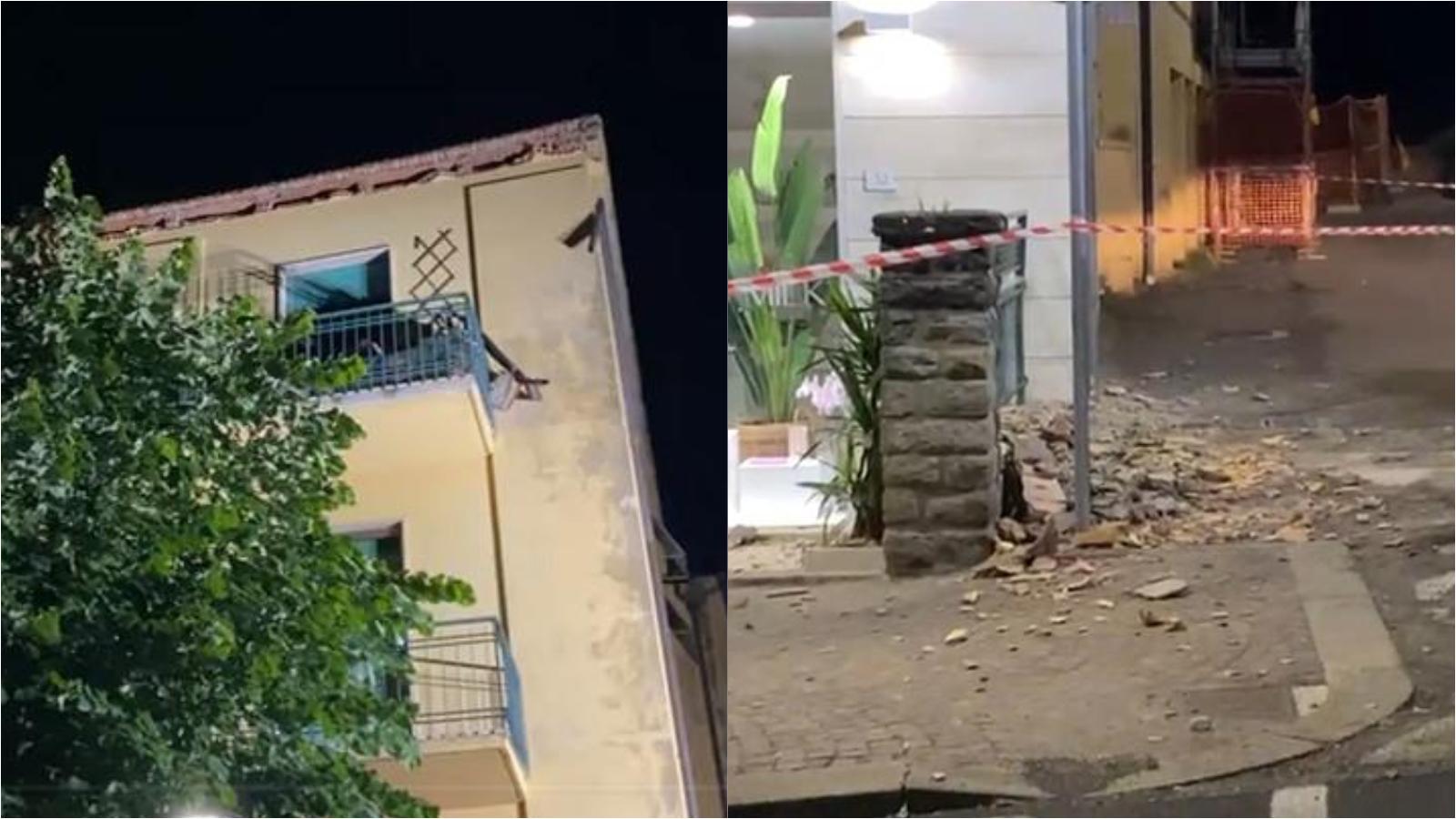 Paura a Castiglion Fiorentino, cornicione si stacca da un edificio Paura a Castiglion Fiorentino, cornicione si stacca da un edificio