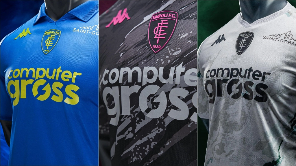 Le nuove maglie dell'Empoli (Foto Facebook/EmpoliFC) Le nuove maglie dell'Empoli (Foto Facebook/EmpoliFC)
