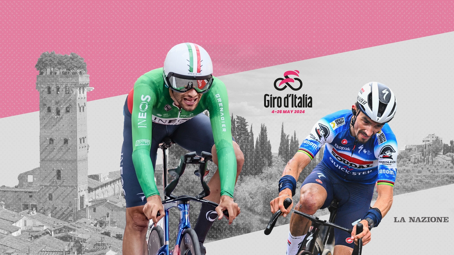 Ganna e Alaphilippe, due dei nomi del Giro d'Italia 2024