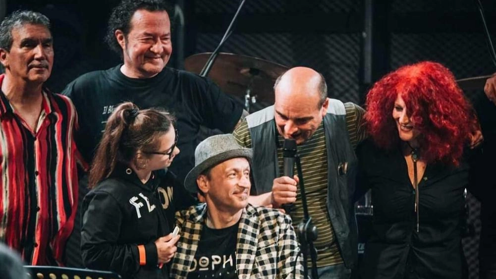 Nick Becattini sul palco del Santomati Live, accanto la figlia Bambi Nick Becattini sul palco del Santomati Live, accanto la figlia Bambi