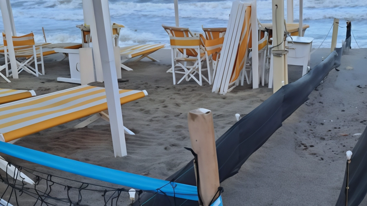 Sopra il ’corridoio’ che porta le tartarughe al mare, a lato un momento post schiusa dello scorso anno Sopra il ’corridoio’ che porta le tartarughe al mare, a lato un momento post schiusa dello scorso anno