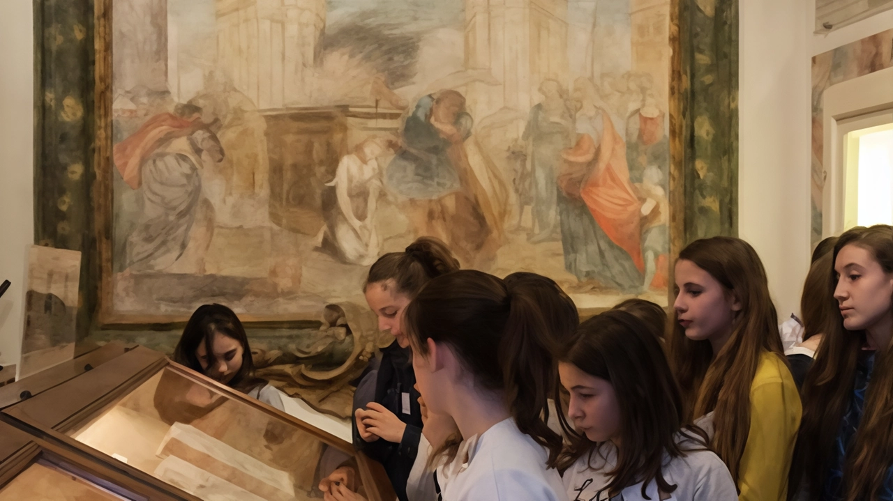 Studenti all’interno di Aboca Museum Studenti all’interno di Aboca Museum