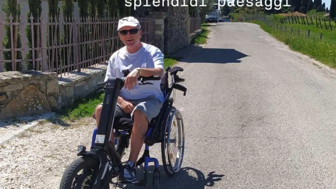 Marco Morganti è riuscito a recuperare la carrozzella che era stata rubata