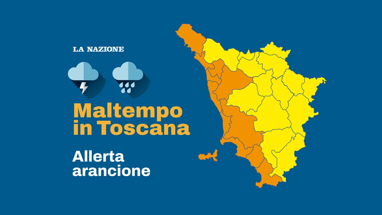 Maltempo in Toscana, allerta arancione su costa e Arcipelago. Gialla sul resto della regione