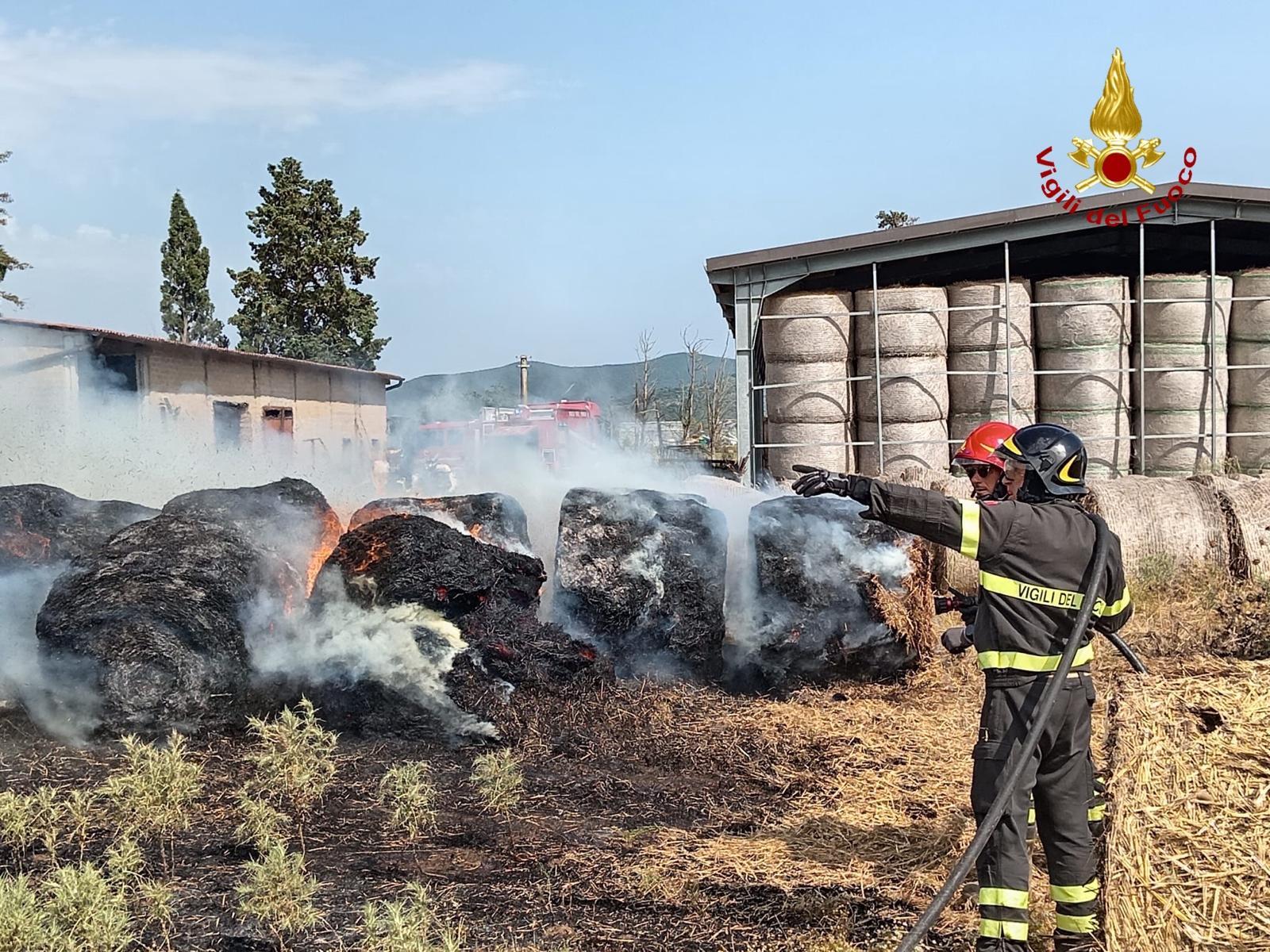 incendio al lato della variante aurelia grosseto le fiamme minacciano capannone