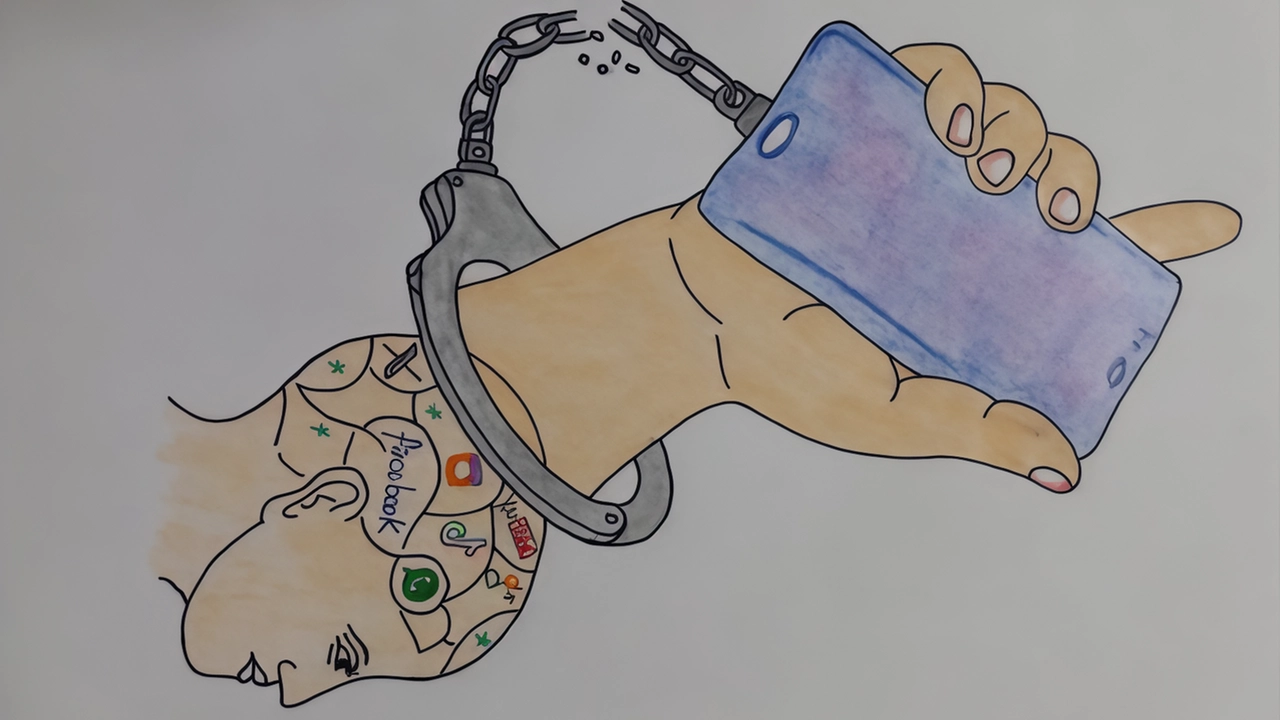 La FOMO, cioè la paura di essere esclusi da esperienze gratificanti vissute da altri, spinge le persone a controllare le attività altrui: questo può portare a stress e stanchezza mentale (illustrazioni di Elena Ritondale) La FOMO, cioè la paura di essere esclusi da esperienze gratificanti vissute da altri, spinge le persone a controllare le attività altrui: questo può portare a stress e stanchezza mentale (illustrazioni di Elena Ritondale)