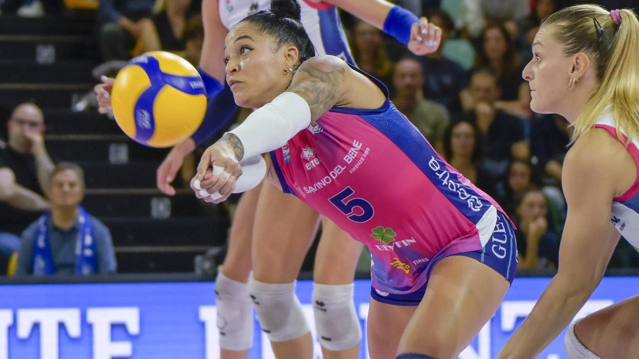 Una ricezione di Brenda Castillo, giudicata migliore giocatrice della gara Una ricezione di Brenda Castillo, giudicata migliore giocatrice della gara