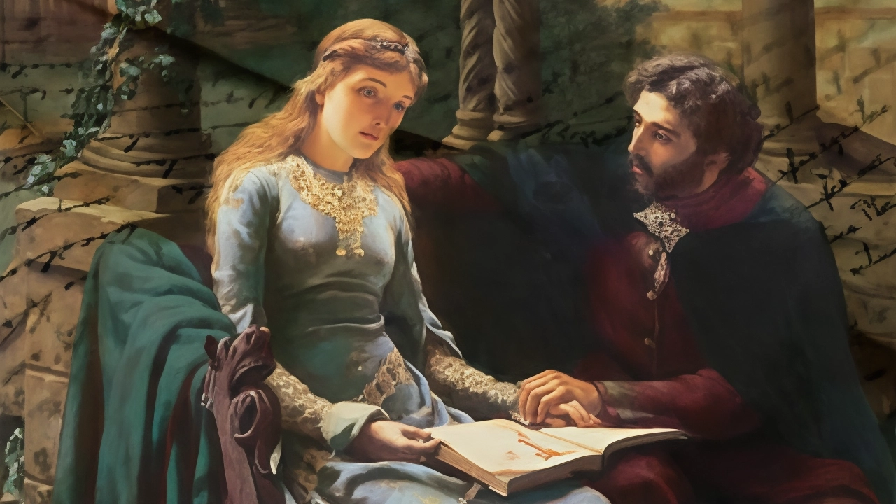 Una tela che raffigura Abelardo ed Eloisa citati nel testo