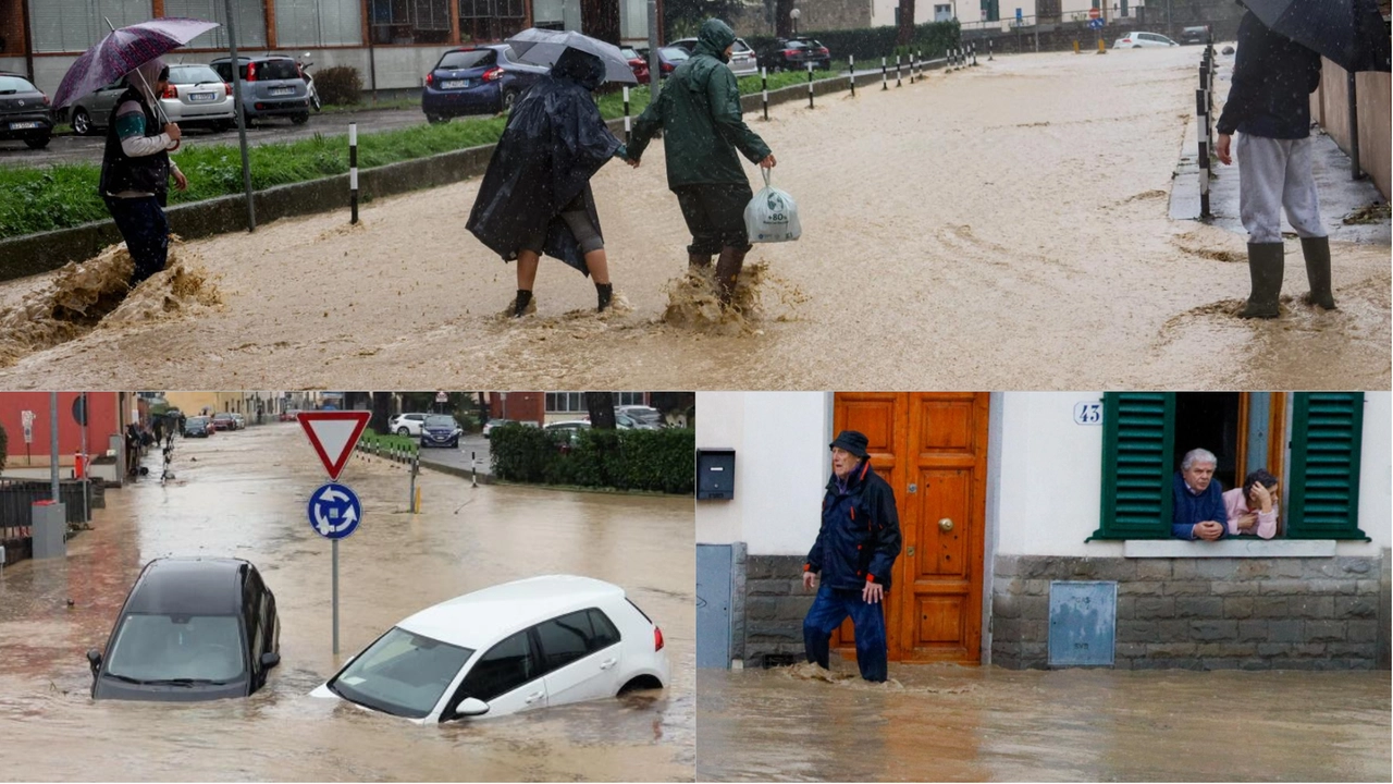 Gli allagamenti a Sesto Fiorentino dove è esondato il Rimaggio (Foto Germogli)
