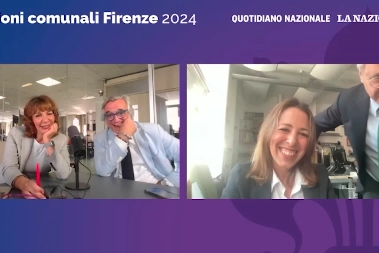 Un momento della diretta: il direttore Mentana con la direttrice Agnese Pini in collegamento con Ilaria Ulivelli e il vicedirettore de La Nazione Luigi Caroppo