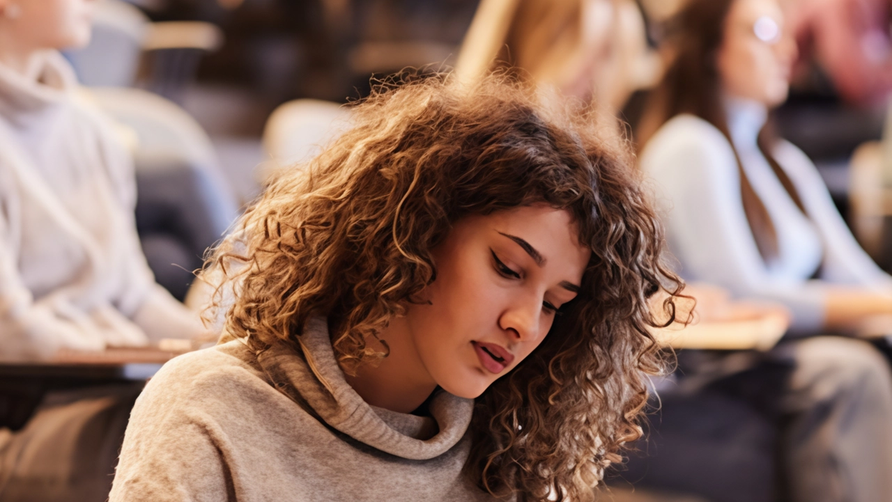 Una studentessa a lezione in un'aula universitaria (Foto di repertorio) Una studentessa a lezione in un'aula universitaria (Foto di repertorio)