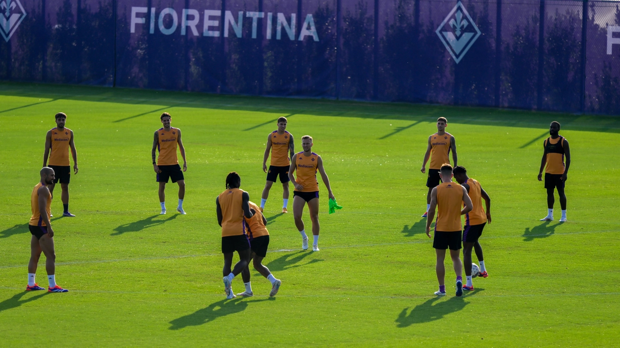L'allenamento di rifinitura al Viola Park (foto Germogli) L'allenamento di rifinitura al Viola Park (foto Germogli)