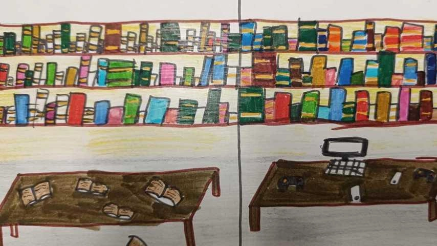 La forza dei libri e l’importanza delle biblioteche nel disegno degli alunni della 5 A La forza dei libri e l’importanza delle biblioteche nel disegno degli alunni della 5 A