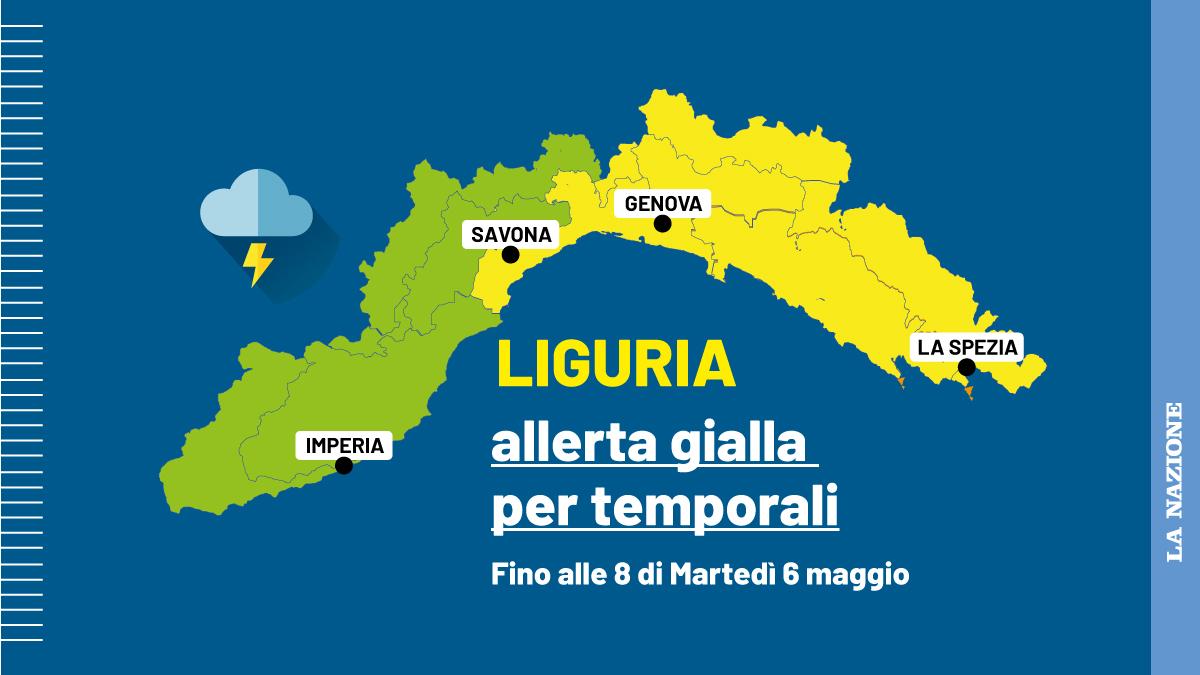 Liguria, allerta meteo gialla su Centro e Levante Liguria, allerta meteo gialla su Centro e Levante