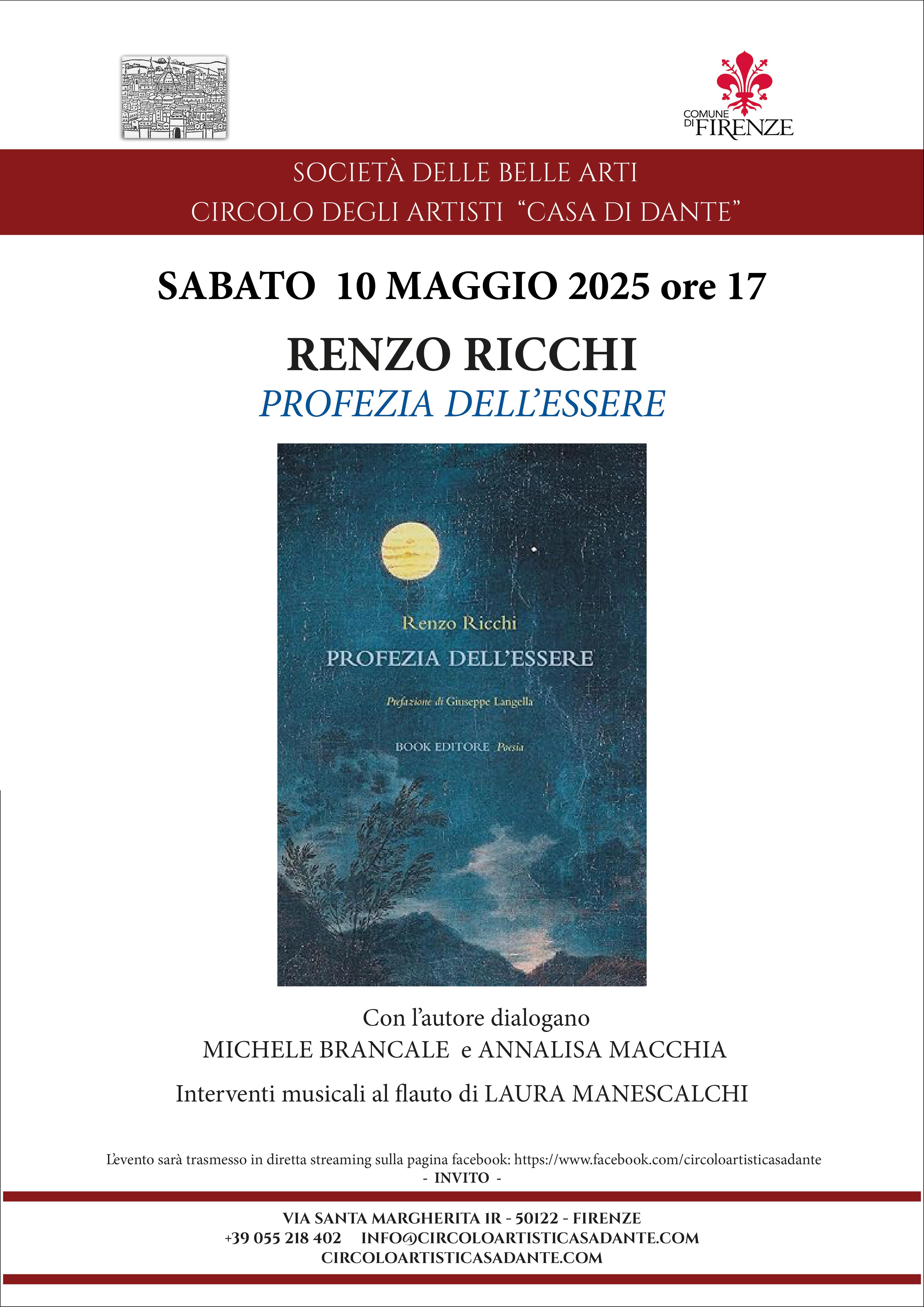Renzo Ricchi e la sua “Profezia dell’Essere”: viaggio poetico verso il mistero della vita Renzo Ricchi e la sua “Profezia dell’Essere”: viaggio poetico verso il mistero della vita