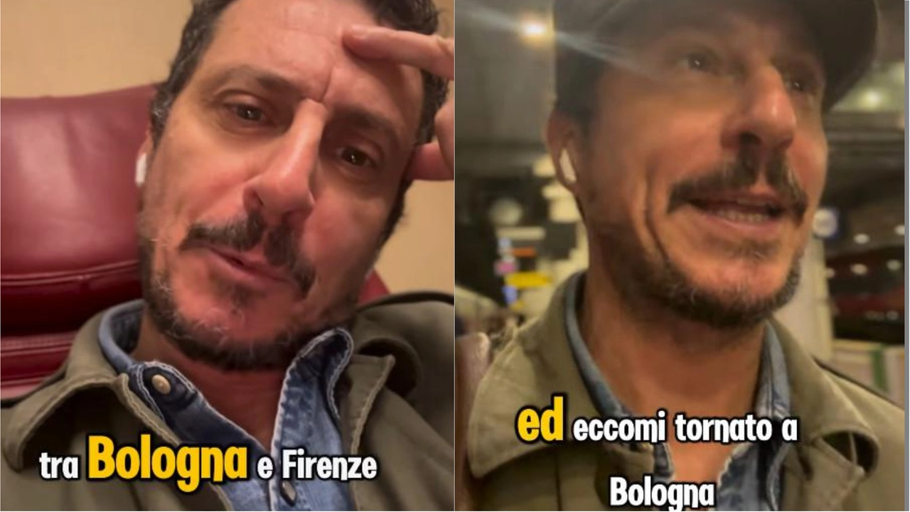Luca Bizzarri bloccato sul treno Bologna-Firenze (Dalla sua pagina Instagram)