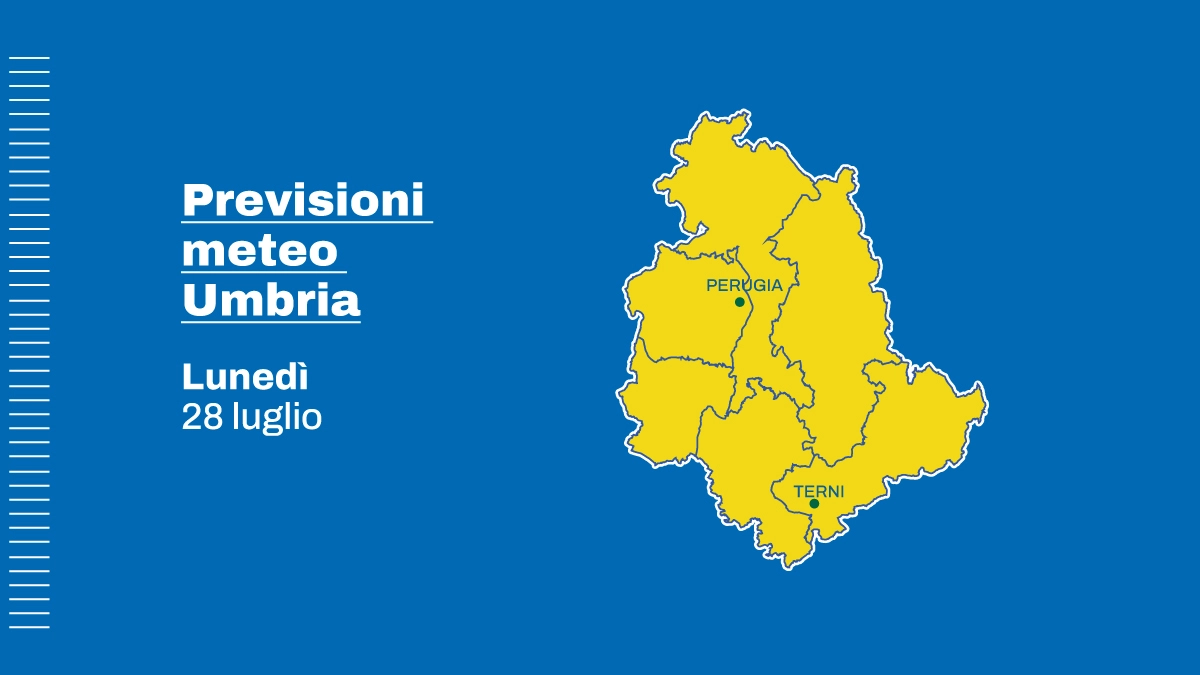 Allerta gialla in Umbria per la giornata di lunedì 28 luglio Allerta gialla in Umbria per la giornata di lunedì 28 luglio