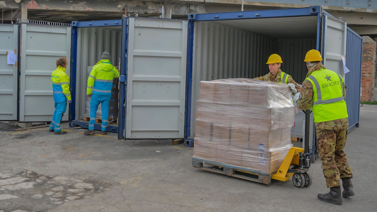 Il carico ammonta a 101 pallet per un totale di oltre 50 tonnellate Il carico ammonta a 101 pallet per un totale di oltre 50 tonnellate