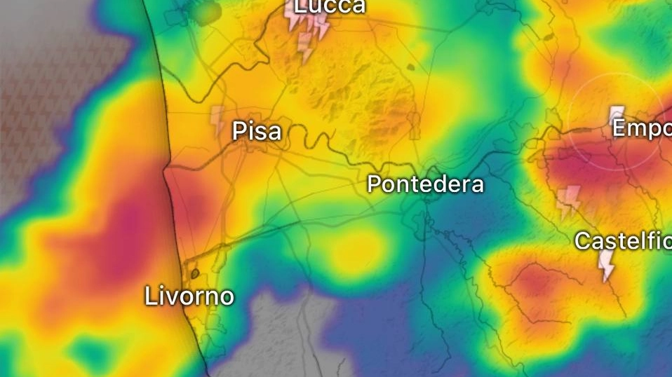 I temporali si spostano all'interno