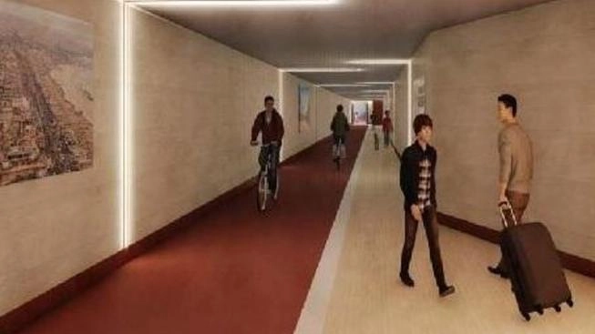 Il rendering che mostra come verrà il sottopasso ciclo-pedonale Il rendering che mostra come verrà il sottopasso ciclo-pedonale