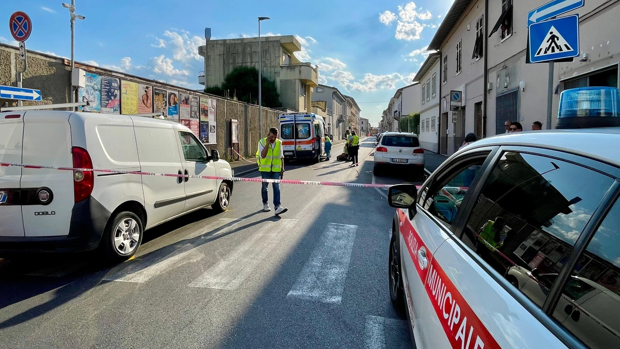 Nonopattino travolto da furgone, gravissimo un ragazzo (foto Tommaso Gasperini / Fotocronache Germogli)