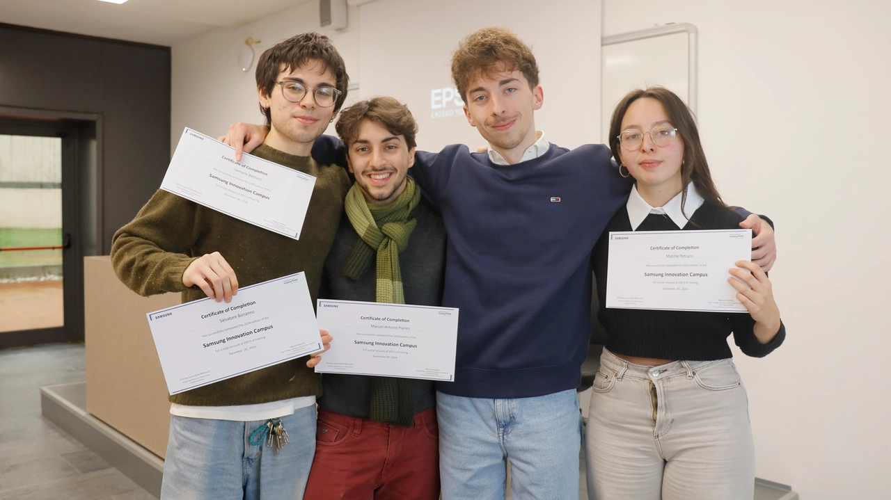 Gli studenti vincitori del project work Gli studenti vincitori del project work