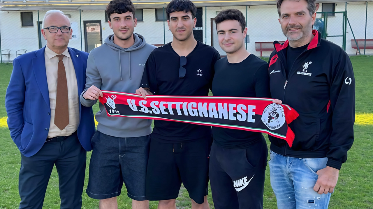 A sinistra il ds Corradi con Sammicheli, Caparrini, Cremonini e il tecnico Zecchi A sinistra il ds Corradi con Sammicheli, Caparrini, Cremonini e il tecnico Zecchi