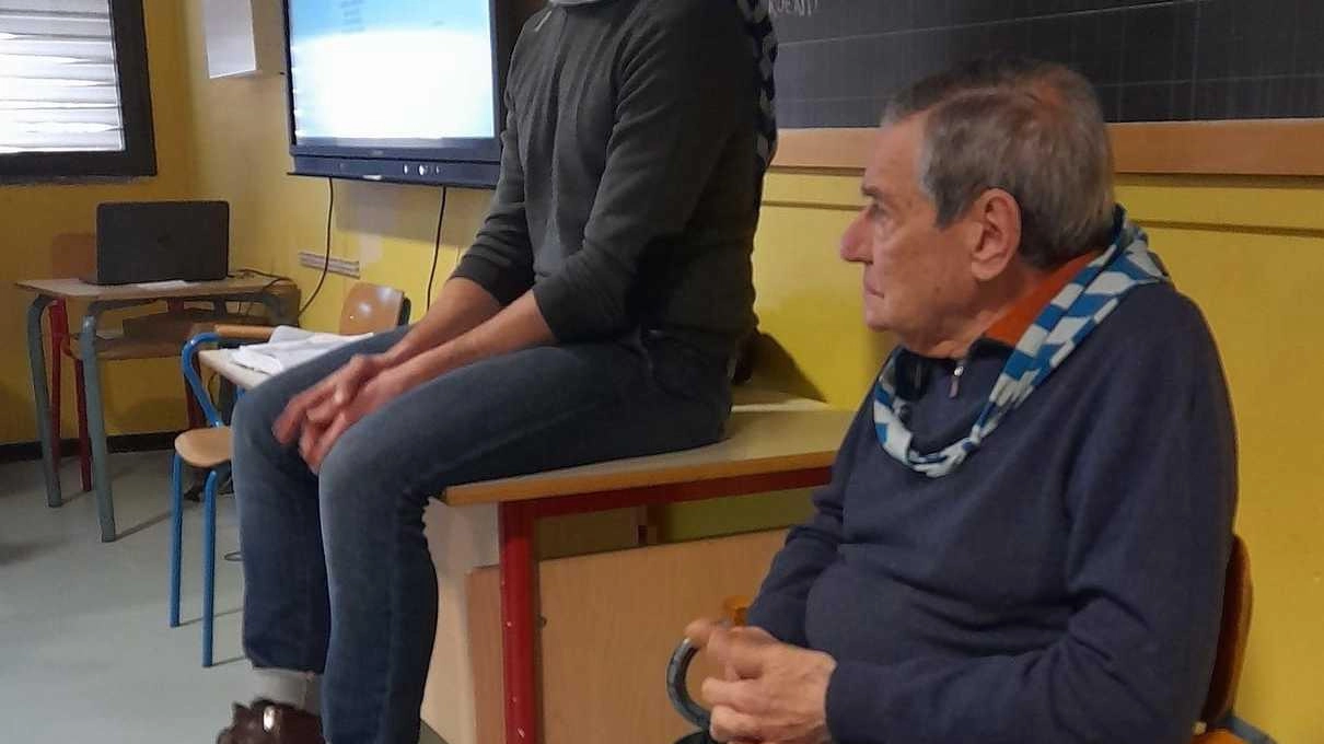 Andrea Bardini, nipote di Luigi, insieme al padre durante un evento