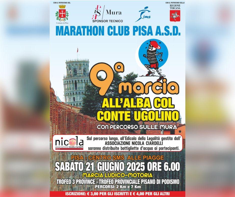 “All’alba col Conte Ugolino”, al via la nona edizione della marcia podistica con percorso “All’alba col Conte Ugolino”, al via la nona edizione della marcia podistica con percorso