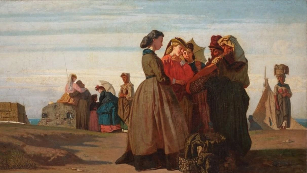 Il dipinto del macchiaiolo Vincenzo Cabianca ritrae la spiaggia di metà 800. È in esposizione alla galleria Robilant + Voena insieme ad altre opere inedite.