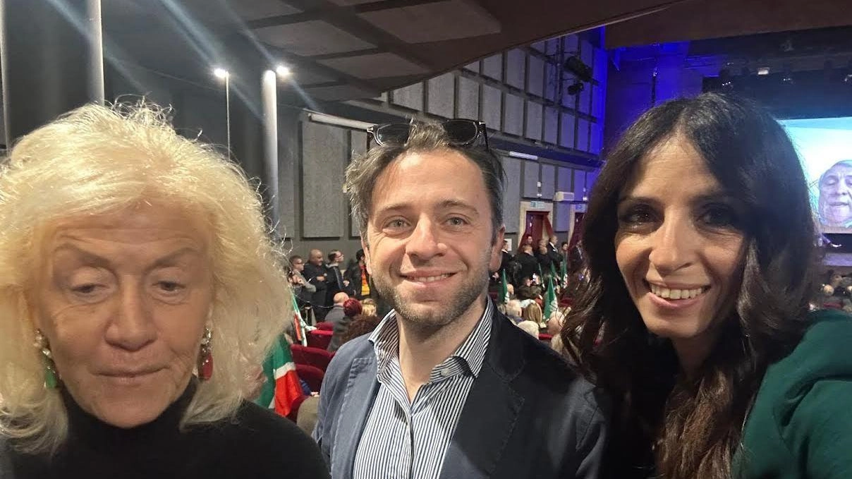 La segretaria. di Forza Italia, Sara Pugliese, con Lorenzo Lorè e Anita Francesconi