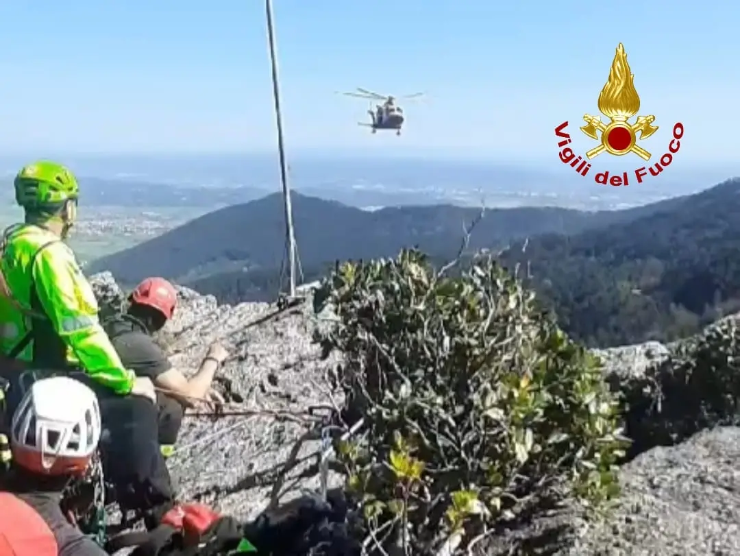 Soccorso sulla Via Ferrata di Sant'Antone a Buti, intervento dei Vigili del Fuoco