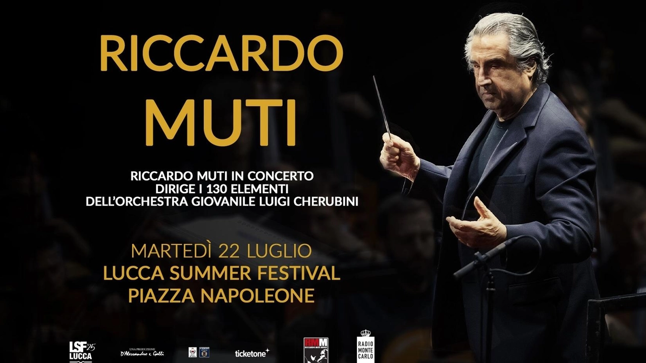 Il manifesto del concerto del Maestro Riccardo Muti atteso al Lucca Summer Festival il 22 luglio in piazza Napoleone Il manifesto del concerto del Maestro Riccardo Muti atteso al Lucca Summer Festival il 22 luglio in piazza Napoleone