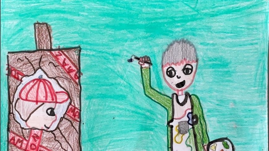 LA VIGNETTA Fabio Inverni all’opera interpretato dagli alunni della V A