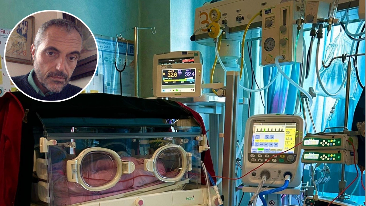 La terapia intensiva neonatale pisana e, nel tondo, Luca Filippi La terapia intensiva neonatale pisana e, nel tondo, Luca Filippi