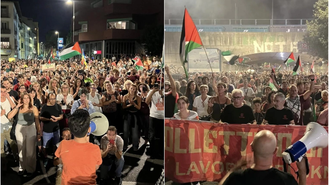 Due momenti della manifestazione per Gaza e la Sumud Flotilla (Fonte, pagina Facebook Collettivo di Fabbrica Gkn) Due momenti della manifestazione per Gaza e la Sumud Flotilla (Fonte, pagina Facebook Collettivo di Fabbrica Gkn)