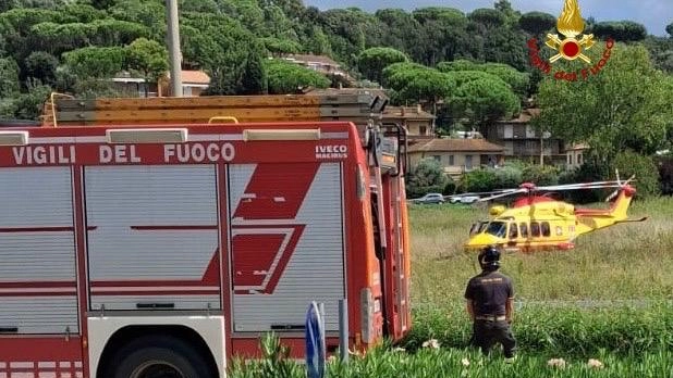 L’elisoccorso che l’ha trasferita a Siena