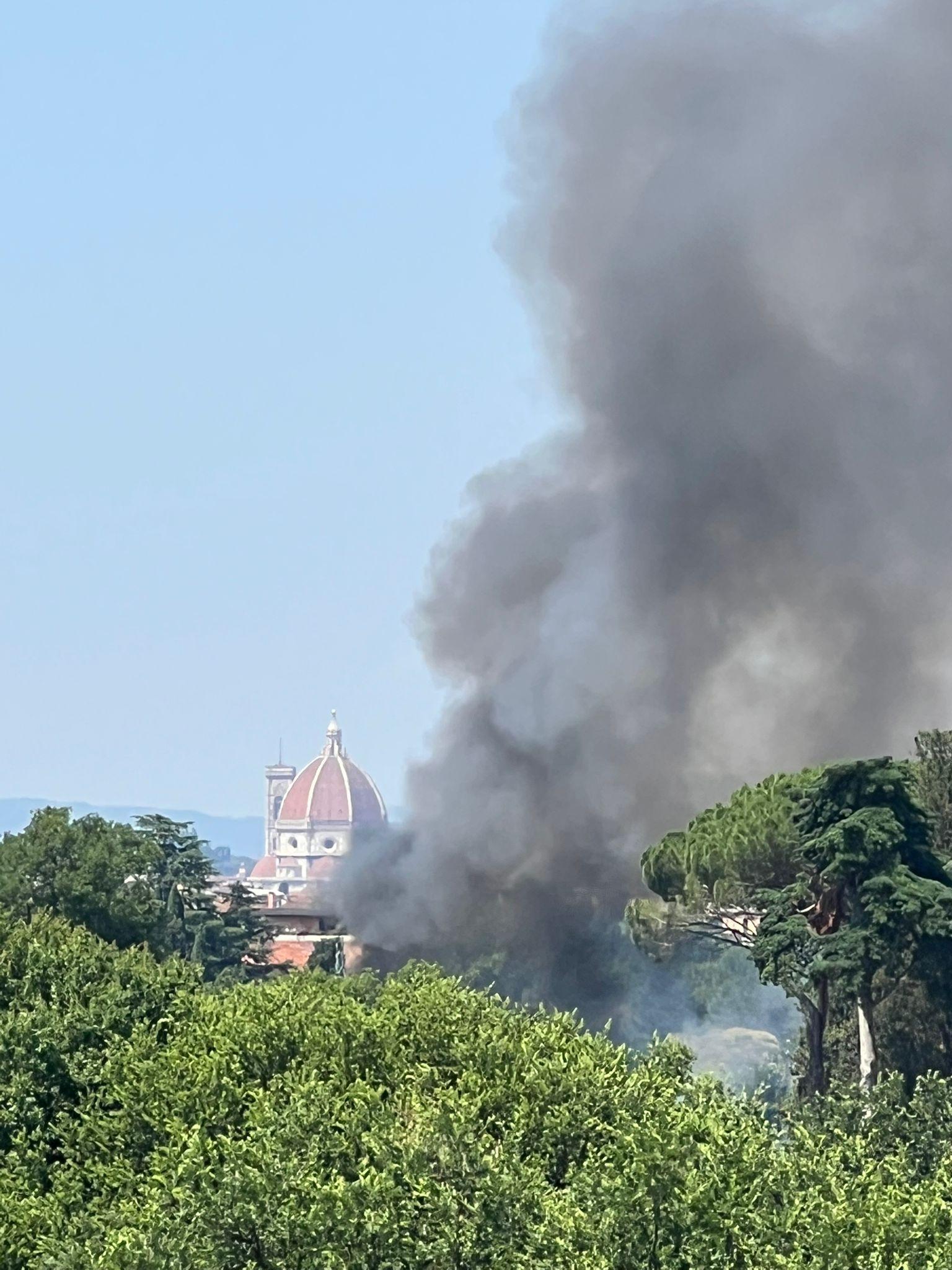 Incendio al parco del Mensola, baracche a fuoco Incendio al parco del Mensola, baracche a fuoco