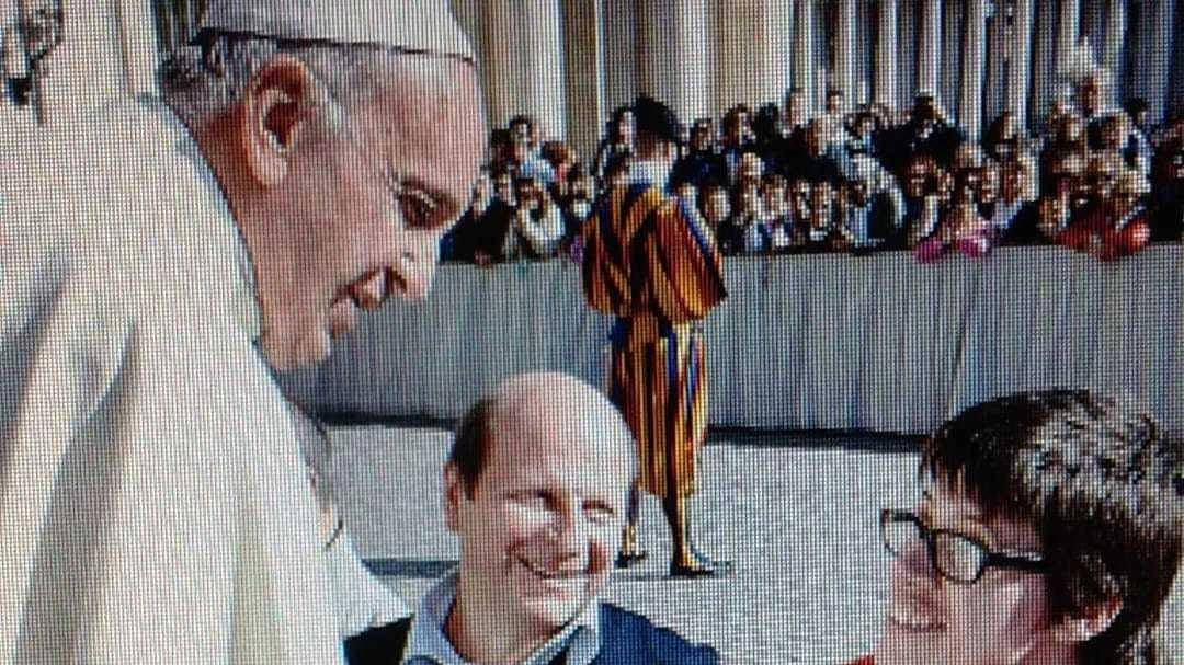 Francesca Pucci e Simone Simoncini, volontari della Croce d’Oro: qui nel 2016 quando furono in visita a Roma