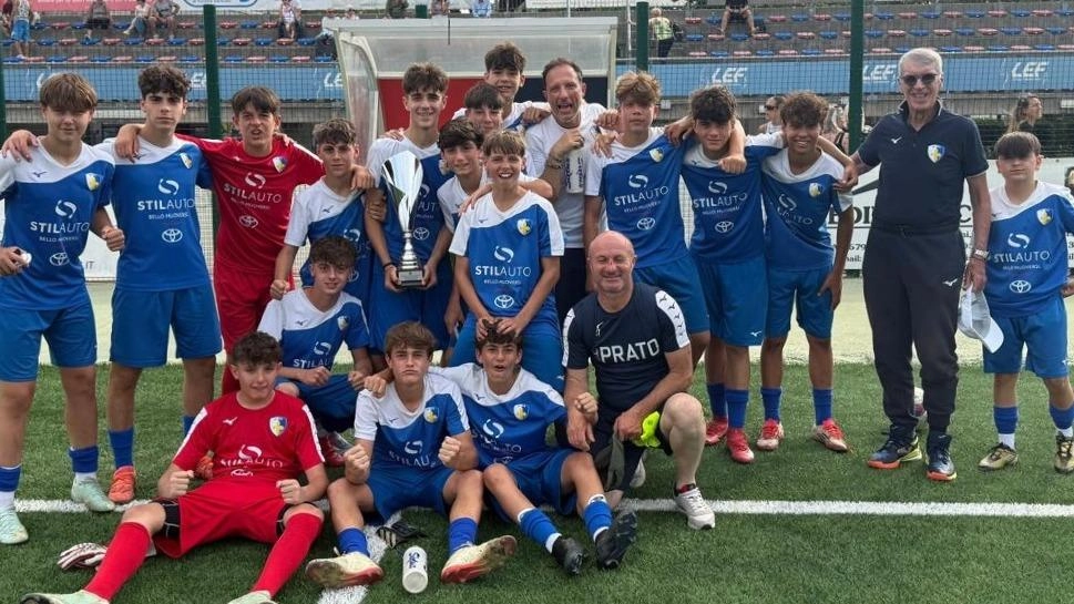 La squadra biancazzurra vincente a Sesto Fiorentino