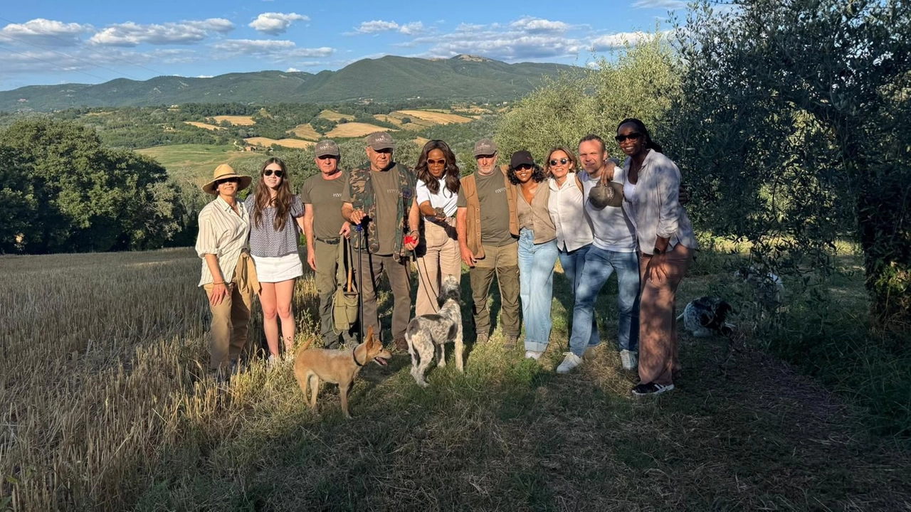 Oprah durante la caccia al tartufo