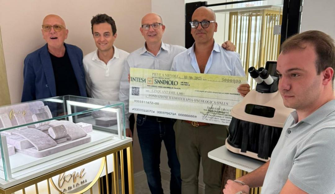 firenze gioielleria dona 50mila euro alla fondazione radioterapia oncologica