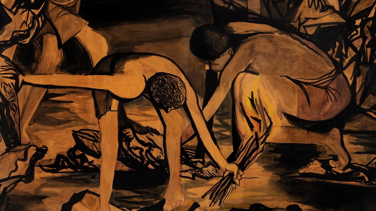 Renato Guttuso ’Ragazzi che cercano granchi’, 1949 Olio su carta intelata (Camec, raccolta Premio del Golfo) Renato Guttuso ’Ragazzi che cercano granchi’, 1949 Olio su carta intelata (Camec, raccolta Premio del Golfo)