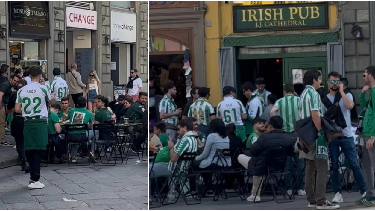 Tifosi del Betis Siviglia nel centro di Firenze