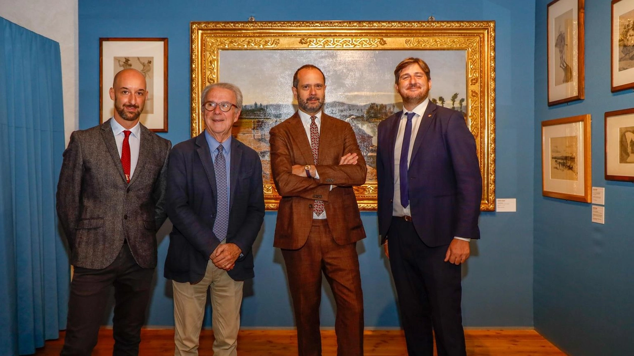 Il curatore Michele Amedei, Carlo Sisi (Fondazione Cr Firenze), il direttore degli Uffizi Simone Verde e il sindaco di San Casciano Roberto Ciappi Il curatore Michele Amedei, Carlo Sisi (Fondazione Cr Firenze), il direttore degli Uffizi Simone Verde e il sindaco di San Casciano Roberto Ciappi