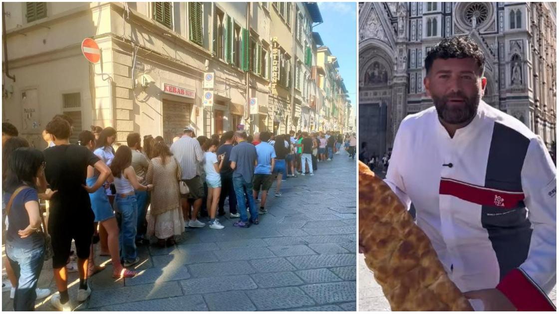 Un guru della pizza apre a Firenze e in via Ghibellina la coda è clamorosa Un guru della pizza apre a Firenze e in via Ghibellina la coda è clamorosa
