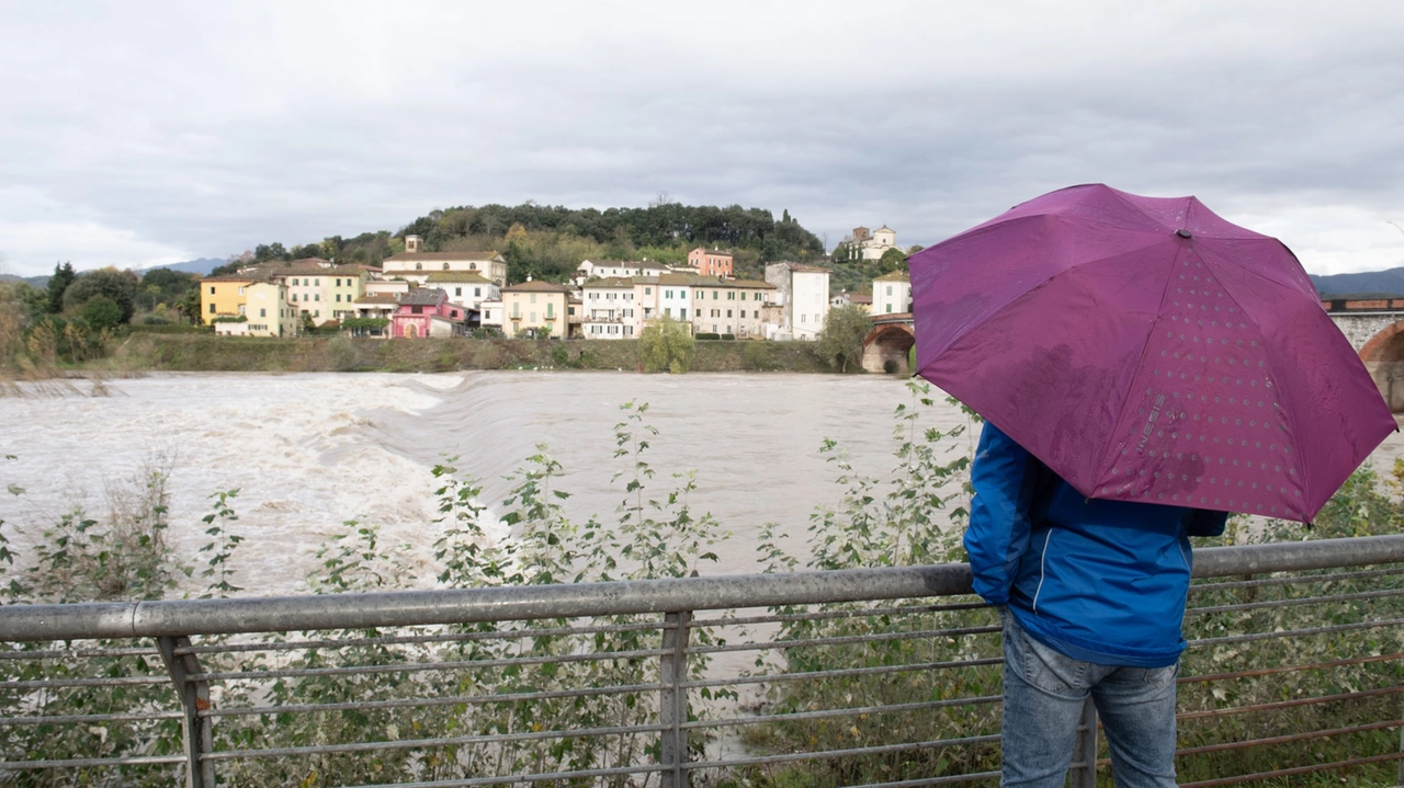 Una delle recenti piene del fiume Serchio (foto Alcide) Una delle recenti piene del fiume Serchio (foto Alcide)