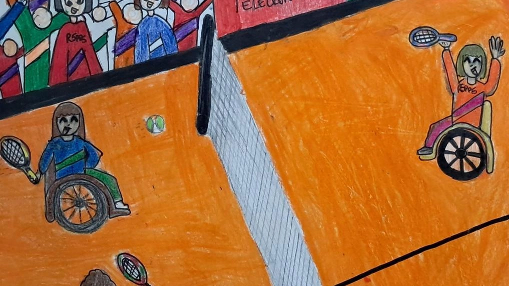 La raffigurazione di una gara paralimpica La raffigurazione di una gara paralimpica