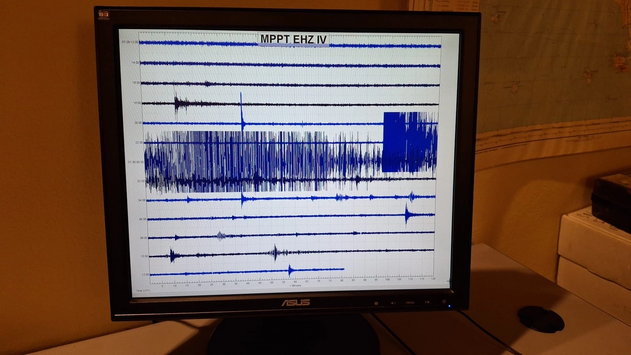 Il terremoto registrato da un sismografo in Toscana Il terremoto registrato da un sismografo in Toscana