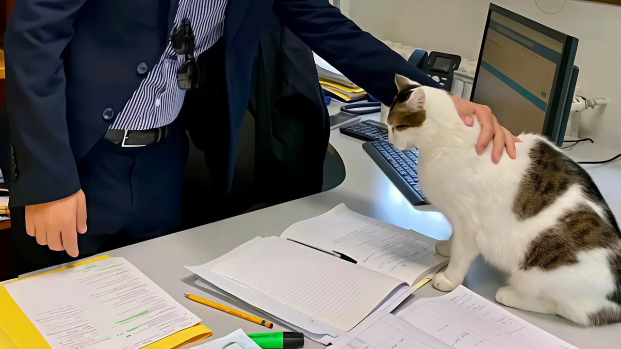 Il felino ha perso la sua anziana padrona ed è stato accolto negli uffici comunali . Il felino ha perso la sua anziana padrona ed è stato accolto negli uffici comunali .